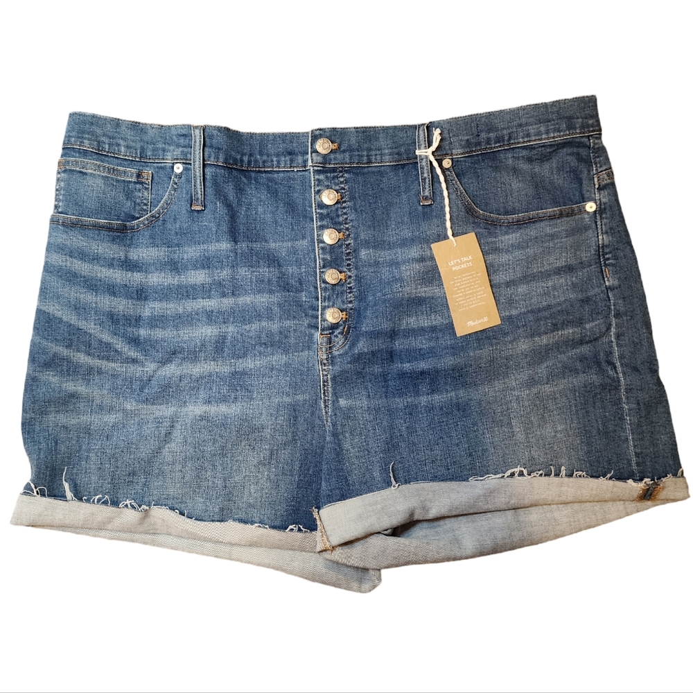 NWT Madewell High-Rise Denim Shorts in Derby Wash Size W 36 or 20W